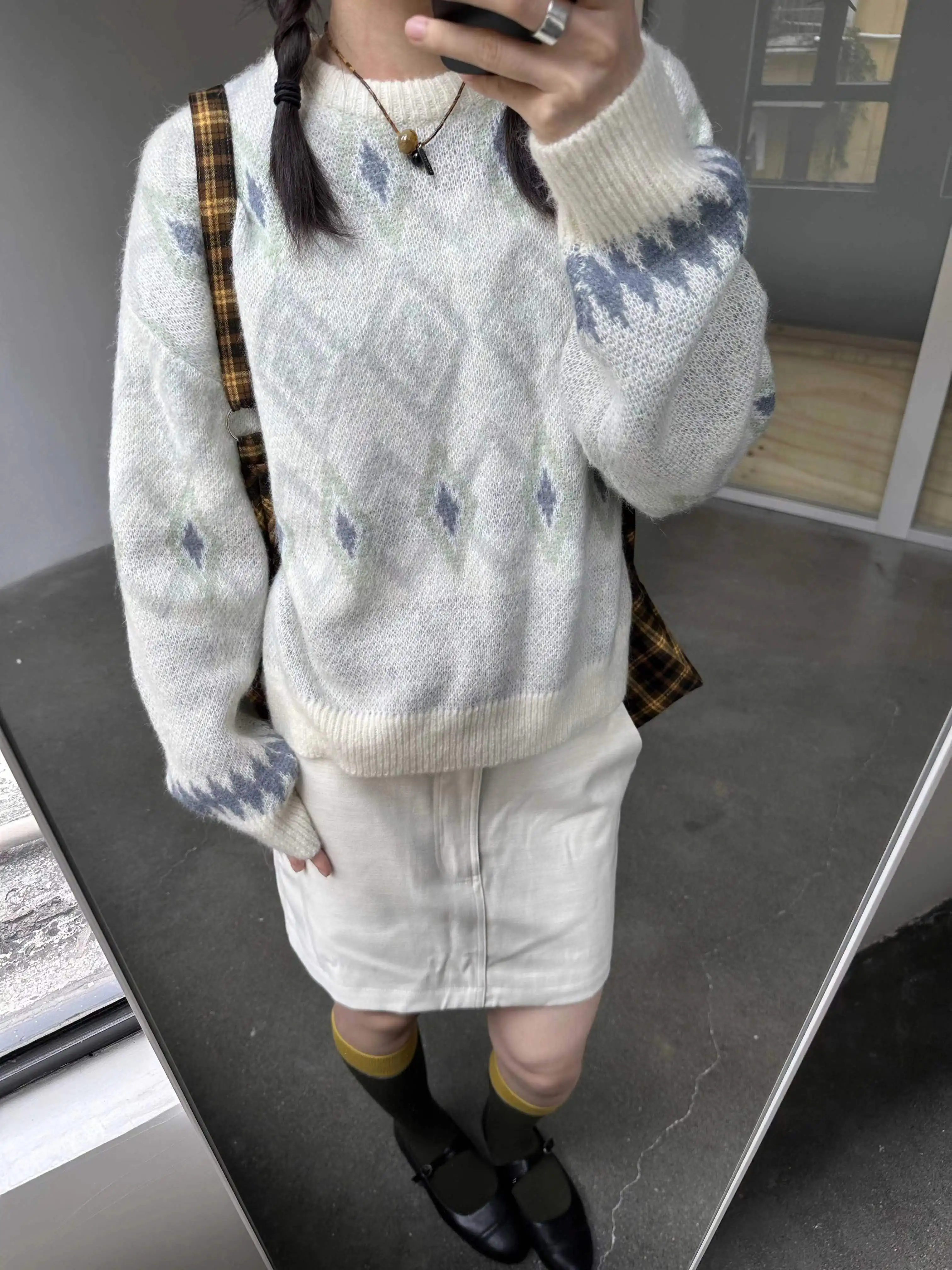 Korean Fashion Vintage Plaid Handbags Women Harajuku Tote Bags Casual Y2k Aesthetic Bags Korean Outfits Travel Bag