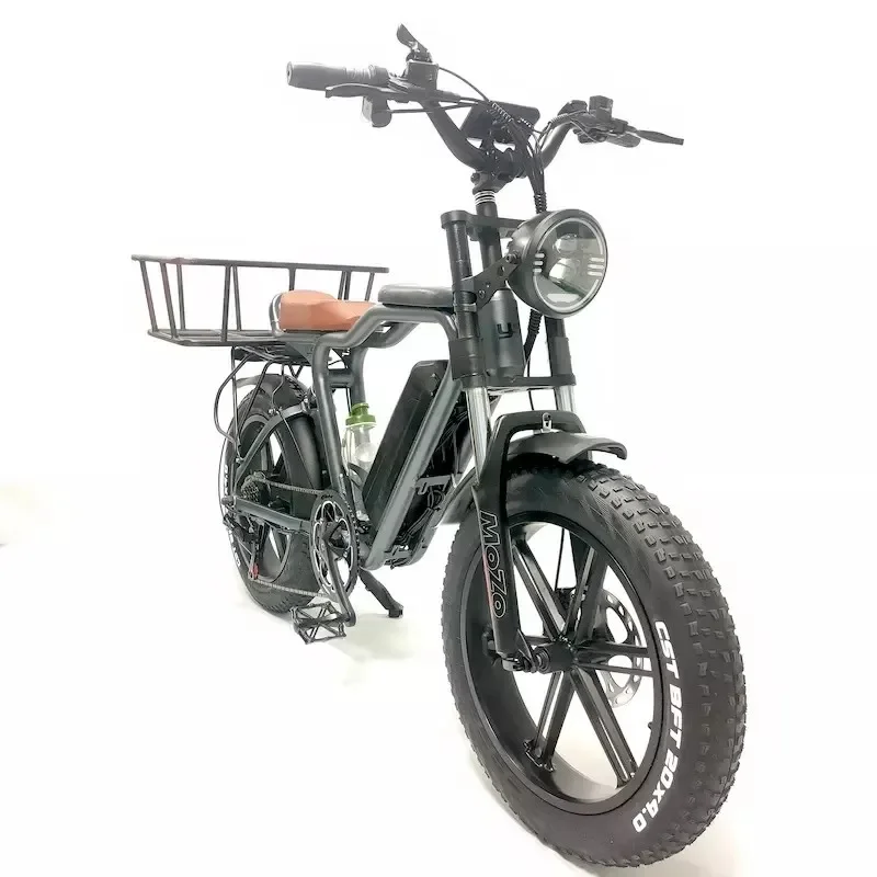 20 Inch 4.0 Fat Tire eBike 48V 750W Rear Motor 20Ah Lithium Battery Full Suspension Hydraulic Brake Electric Cargo Bike