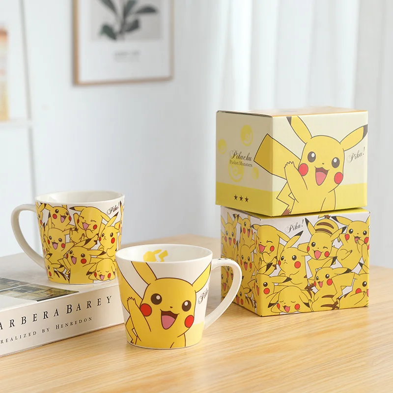 

[TAKARA TOMY] Pokemon Pikachu Cartoon Cute Mug with Spoon Household Ceramic Water Cup Fashion Coffee Cup Milk Cup A22101804