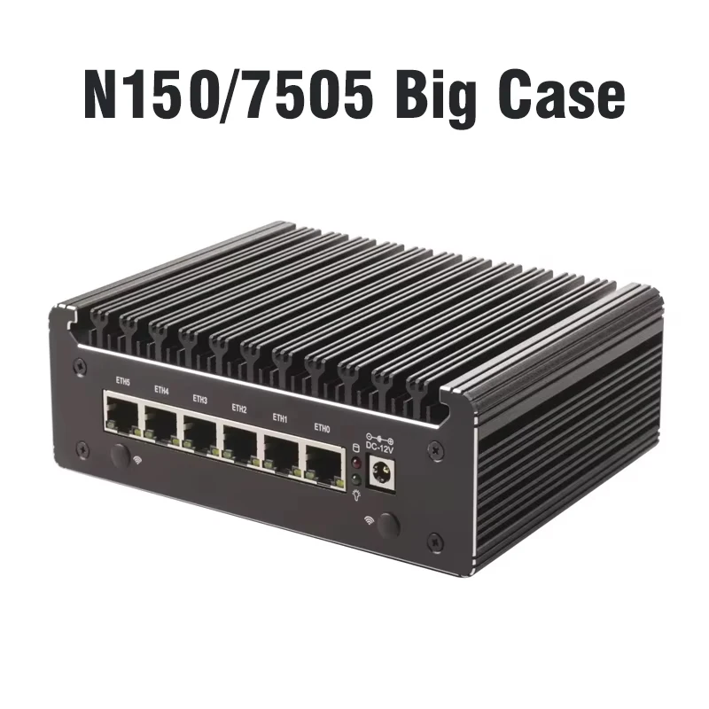 6 LAN Intel N150 Firewall Appliance Mini PC Fanless, i226-V 2.5G