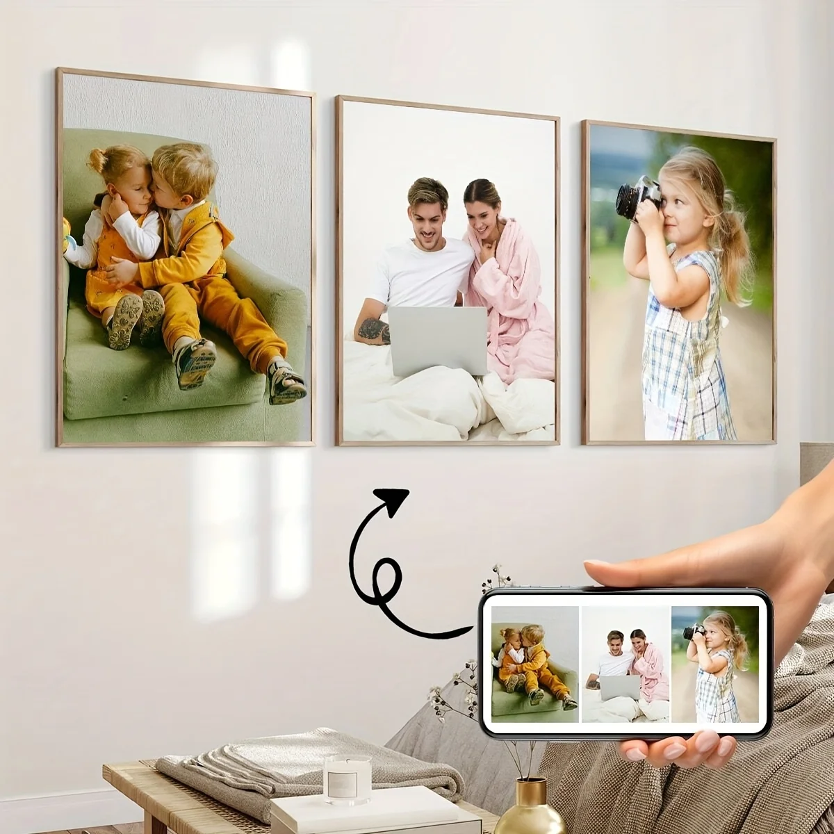 3pcs/set Custom Canvas Printing Personalized Photo Suitable for Family Life Pets Scenery Couple Weddings Home Decor Poster Gifts 3