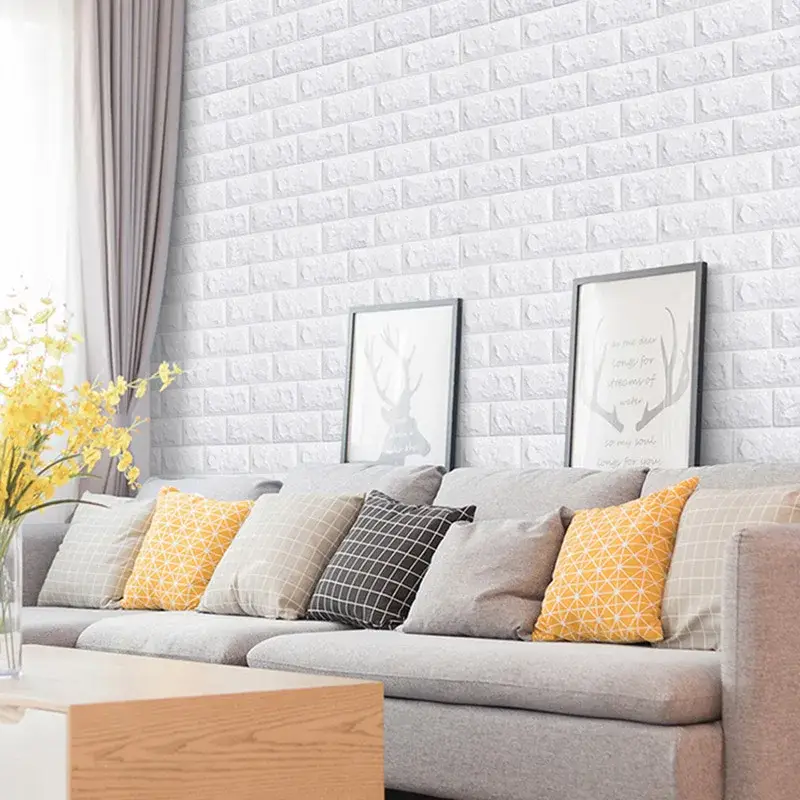 3D Foam Brick Wall Panels Stickers Self Adhesive Waterproof Living Room Wallpaper Wall Decal Home Decor Wallcovering TV Backdrop - Image 3