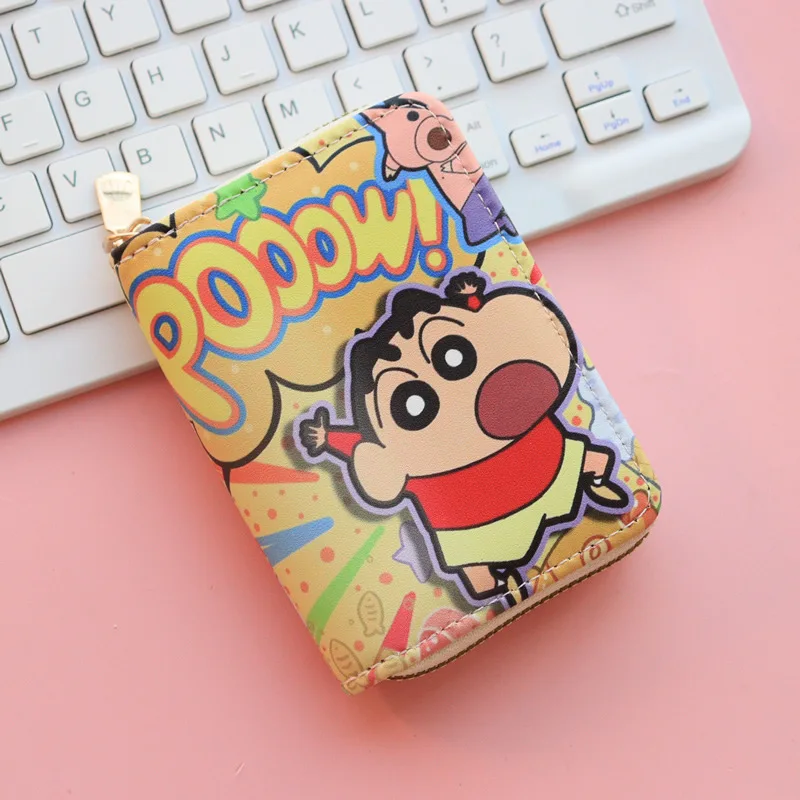Crayon Shin-chan Cartoon Short Wallet Anime Women Portable Pu