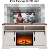 Fireplace TV Stand for 65+ Inch TV, 33" Tall Highboy Farmhouse Entertainment Center w/ 23'' Electric Fireplace, Rustic Media 5