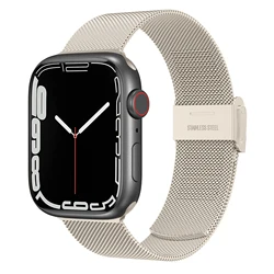 Stainless Steel Metal Strap for Apple Watch - Elegant Bracelet Band (Starlight)