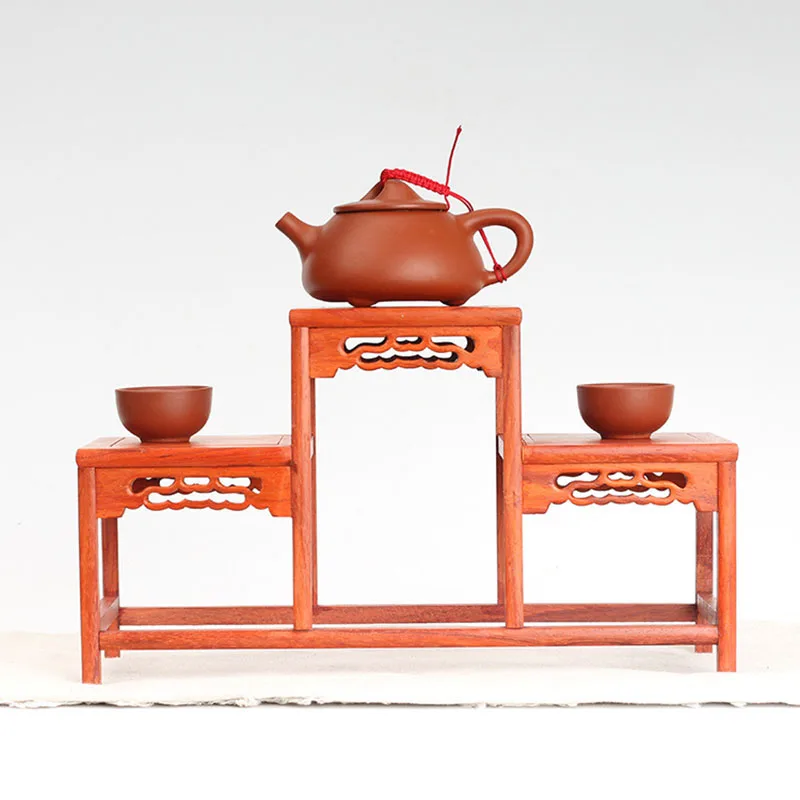 Rosewood Antique Shelf, Solid Wood, Small Multi treasure Pavilion, Purple Clay Teapot, Tea Set Shelf, Display Shelf