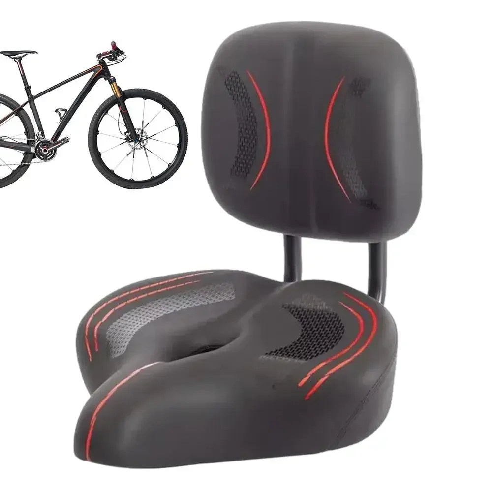 Fahrradsitz im Freien, vergrößerter und verbreiterter Sattel für Elektrofahrzeuge, stoßdämpfender Memory-Schaum-Mountainbike-Sattel mit Rückenlehne – Detail 10