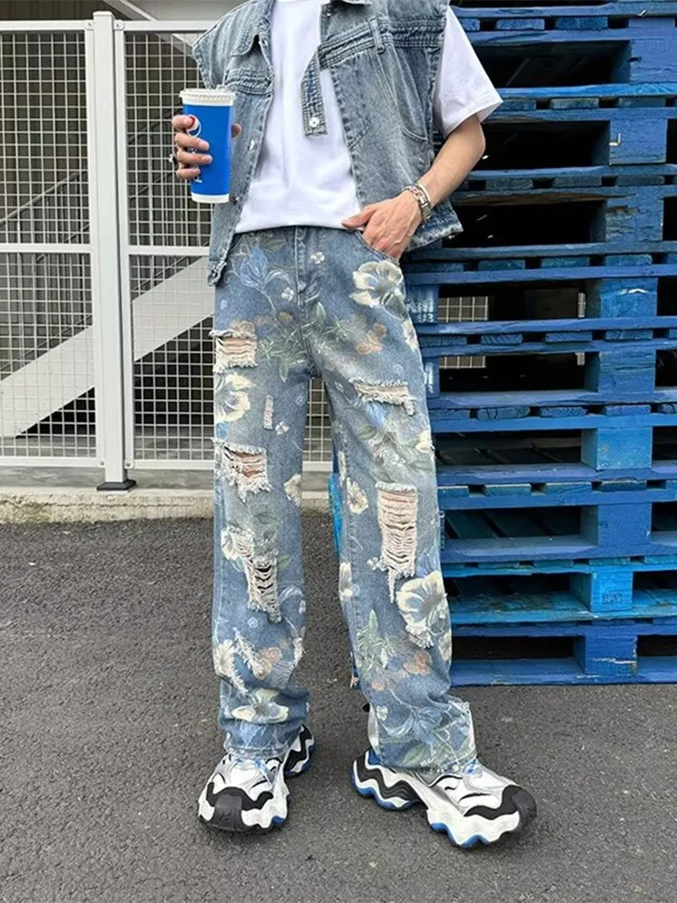 Ripped Jeans Jeans Camouflage Uomo Supplier Of International