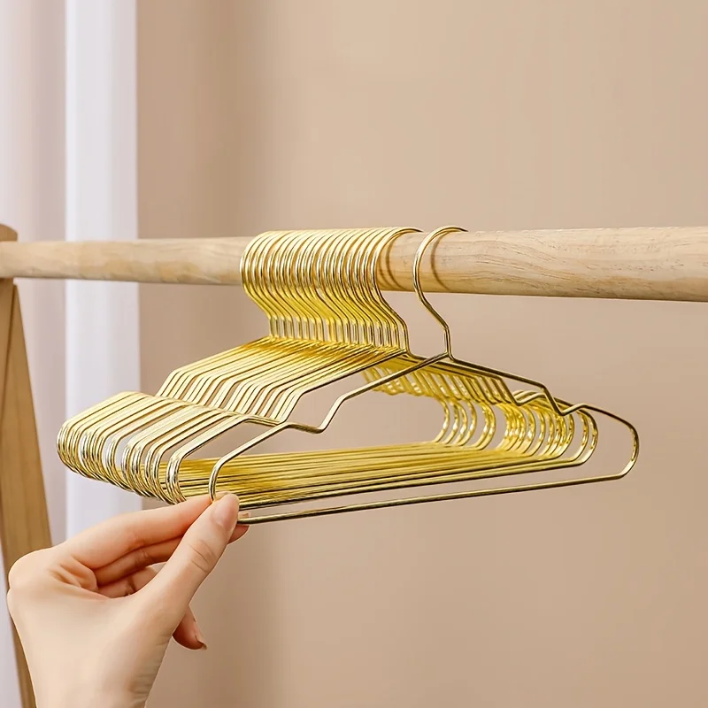 5pcs Pet Apparel Hangers Small Metal Clothes Hanger for Dog Cat Puppet Doll Pet Store Clothes Support Gold Color Mini Hanger 3