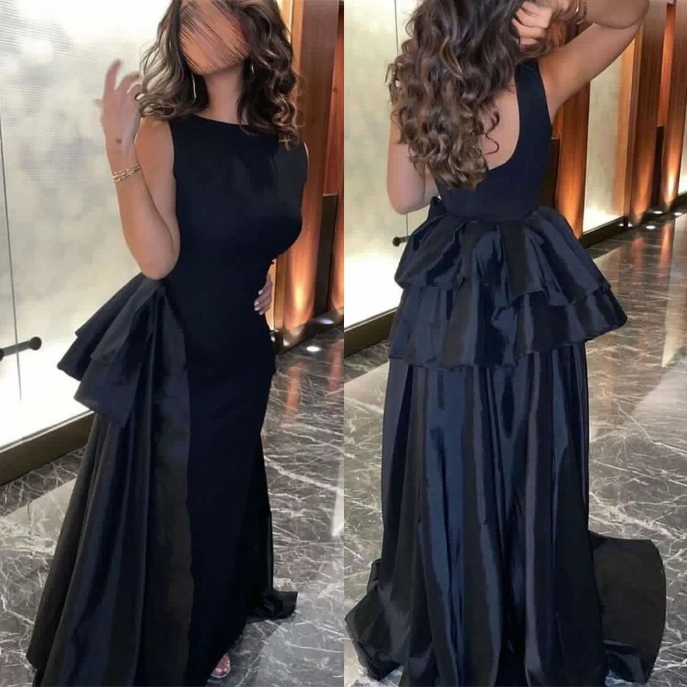 

Prom Dress Fashion Bateall Empire Celebrity Dresses Floor Length Open Back Draped Sleeveless Taffeta Formal Evening Gowns