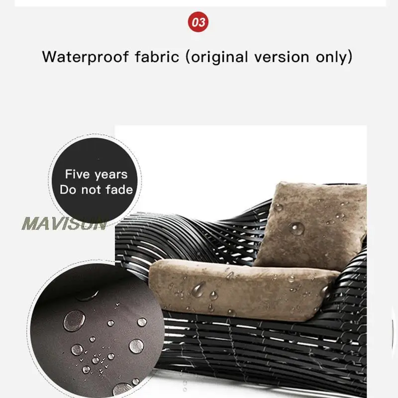 New Open-Air Chair Set Outdoor Furniture Minimalist Style Terrace Patio Sofa Rattan Combination For Garden Hotel White High Back