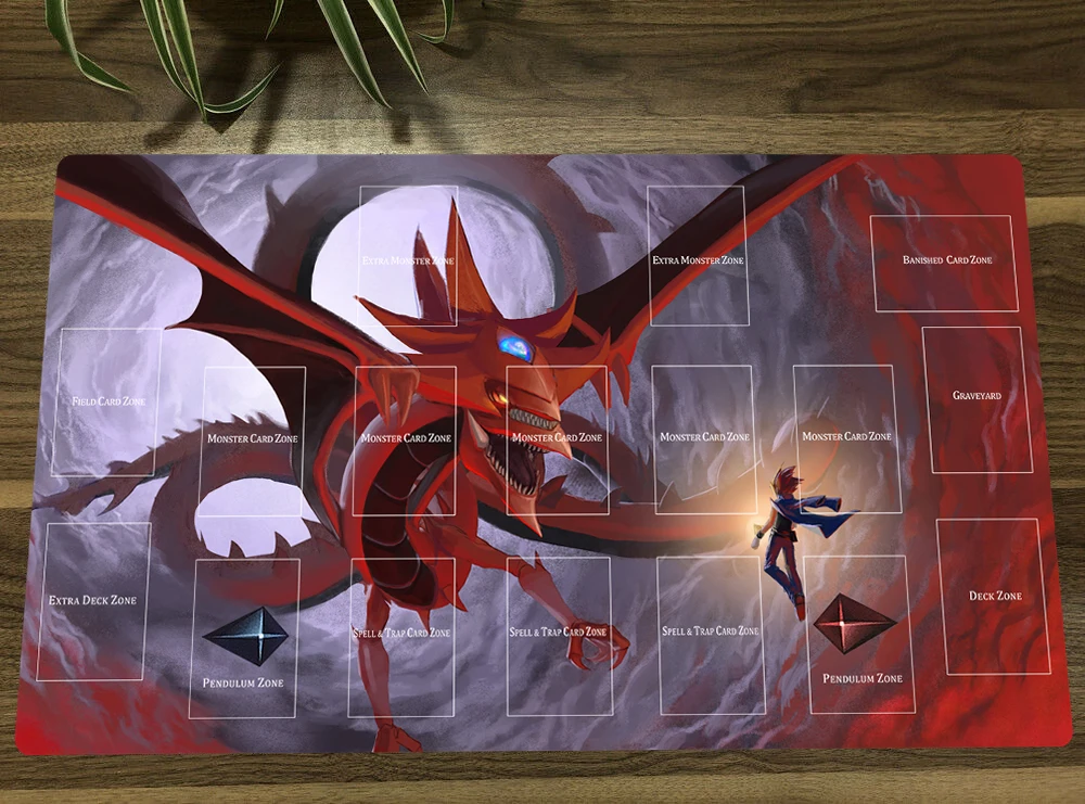 Yugioh Slifer The Sky Dragon &amp; Atem Tcg Mat Trading Card Game Mat Ccg Playmat Rubber Mouse Pad ...