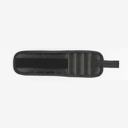 Magnetic Wristband with Super Strong Magnets and Adjustable Strap (Black)