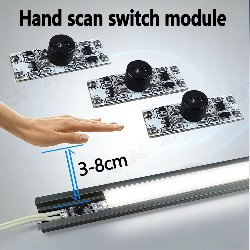 Non-Contact IR Hand Sweep Sensor Switch Module Wardrobe Short Distance Scan Sensor DC5V 12V Adjustable Switch for Light