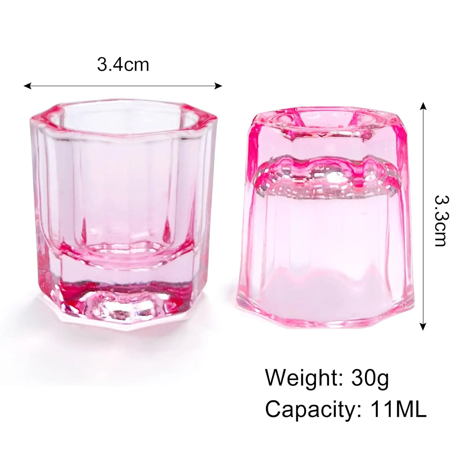 2 Pcs Dappen Dish Cups for Nail Art Acrylic Liquid Nail Monomer Liquid Bowl Acrylic Powder Holder nail acrylic liquid