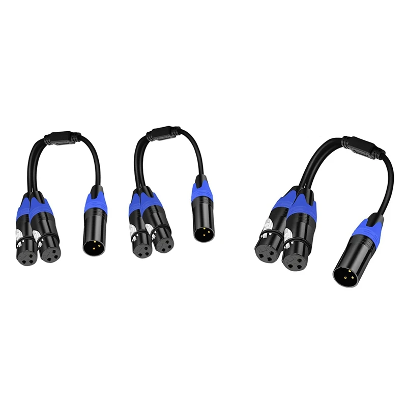 

1 штекер-2 гнезда XLR Y разветвитель микротелефонный кабель, 3Pin XLR Женский-двойной XLR Мужской Y-образный разветвитель сбалансированное оформление