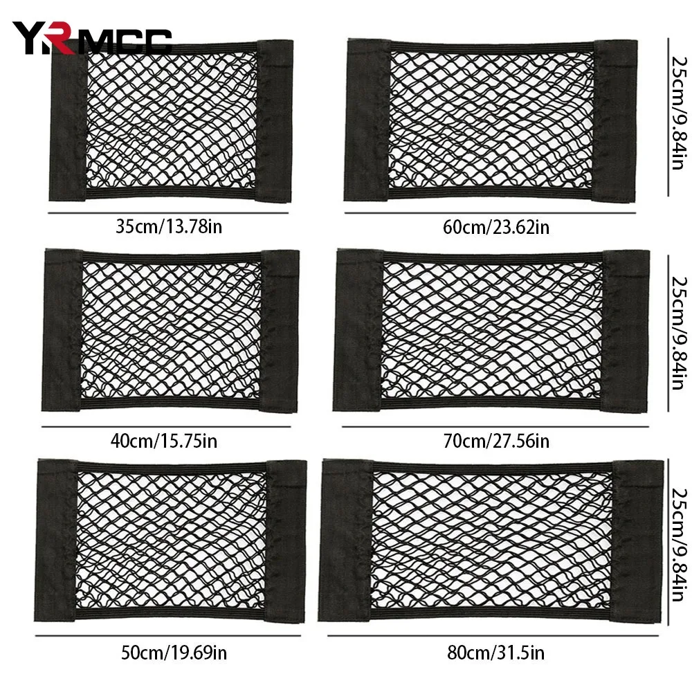 Car Storage Bag Car Back Rear Trunk Bag Organizer Mesh Net Auto Seat Back Storage Pocket Universal Car Stowing Tidying Elastic String Net