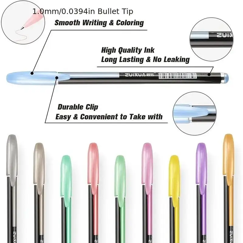 60-Count Vibrant Gel Pens Set - Fine Point Art Markers for Adult Coloring Books, Doodling, Scrapbooking, Writing - Students 5