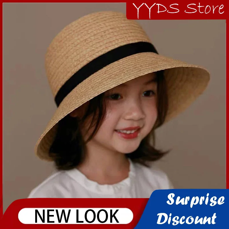 Children's Hats Are Simple and Generous Travel Sunshade Sunscreen Raffia Straw Hat Panama Fisherman Hat Straw Sun Hat