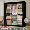 Canvas Wardrobe Dustproof Clothes Storage Dormitory Apartment Free Dust Bags US 1