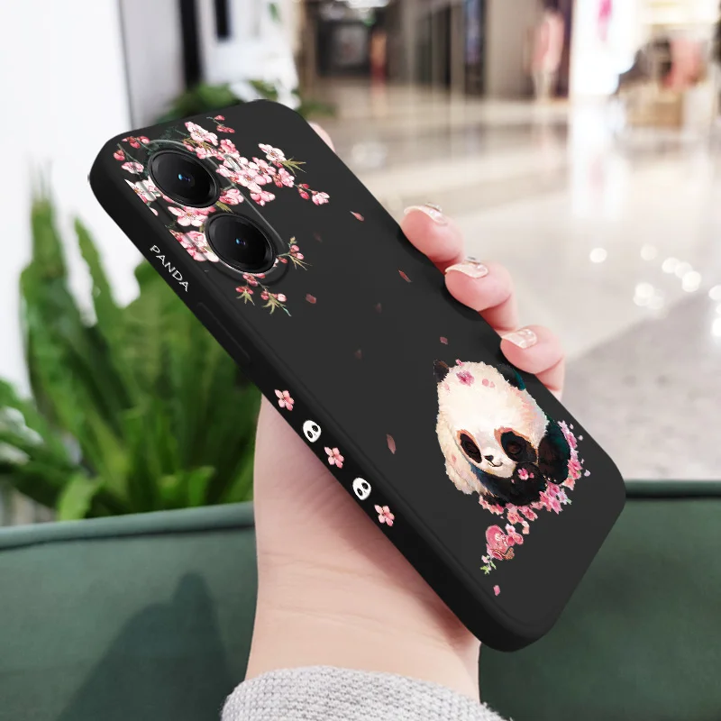 Floral Panda Silicone Soft Phone Case