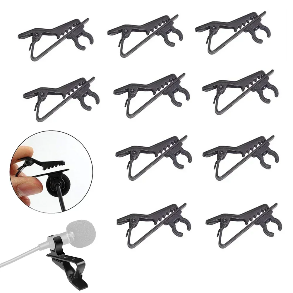 10pcs Universal Protable Lavalier Microphone Clip Lapel / Collar / Clothes Tie Microphone Clamp Holder wireless lavalier microphone wireless microphone lavalier microphone wired vocal microphone