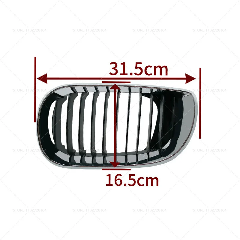 Bumper Grille Trim Strips for 2000-2005 E46 BMW 320i 325i 325xi 330i 330xi Chrome and Black Kidney Front Hood Grille 51137030545 51137030546