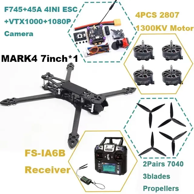 HanNiu MARK4 7inch F745 V2 Flight Control 45/60A 4INI ESC rack drone FPV carbon fiber PV Racing Drone Quadcopter Freestyle 6