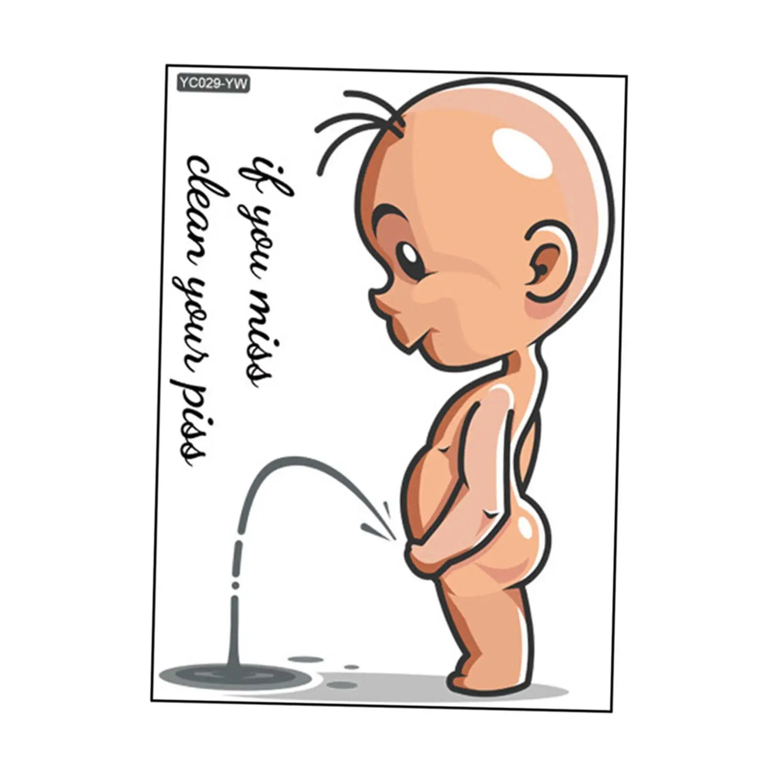 Toilet Sticker Wall Decor PVC Luminous Glow in The Dark Decorative Peeing Boy Sticker Wall Cistern Restroom Bathroom