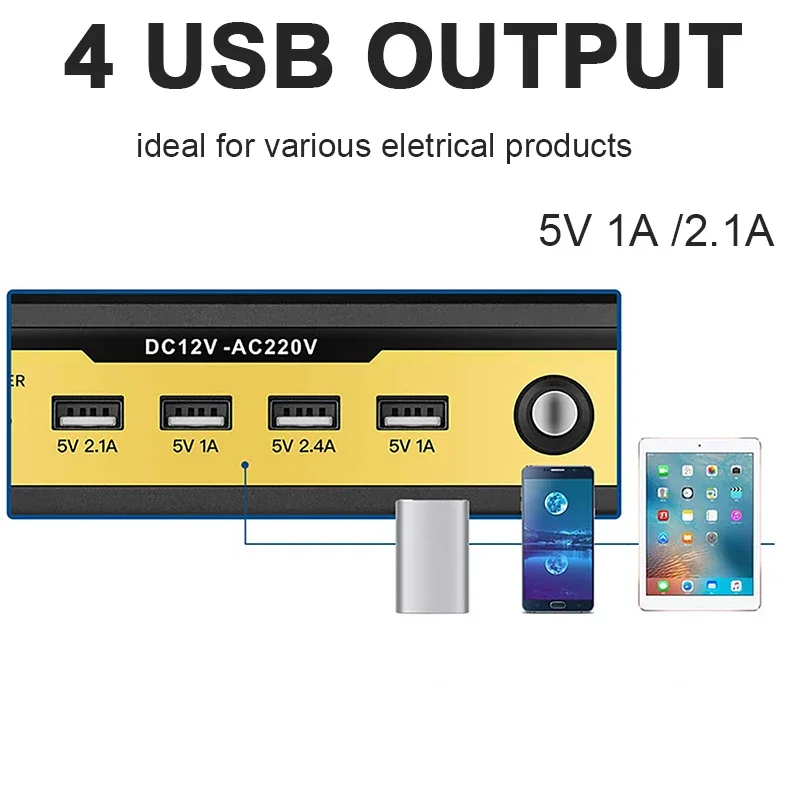 Car Power Inverter 3000W-6000W DC 12V 24V To AC 220V Transformer 4 USB Universal Socket Charger Modified Sine Wave Inverter car power inverter