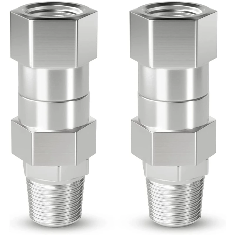 

2Pcs Pressure Washer Swivel, 3/8 Inch NPT Male Thread Fitting, Stainless Steel, Kink Free To Hose Fitting