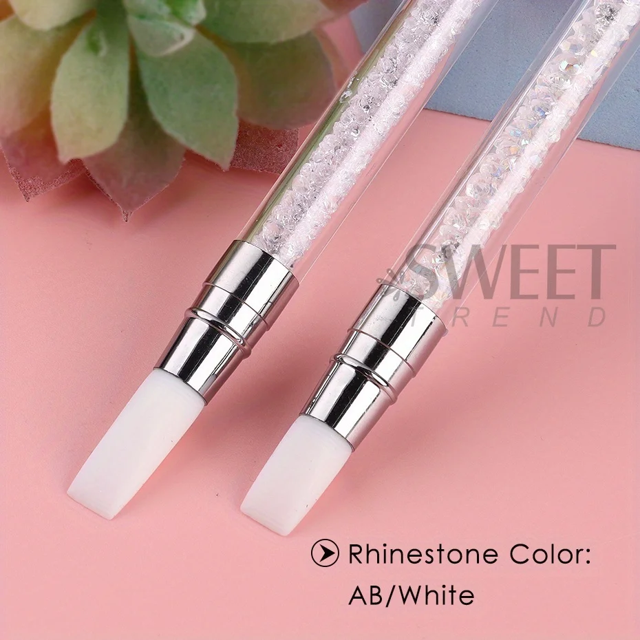 2pcs Double Head Silicone Nail Art Pen Carving Flower Sculpting Pen Adjustable Glue Stick Embossing Brush Professional Manicure 6