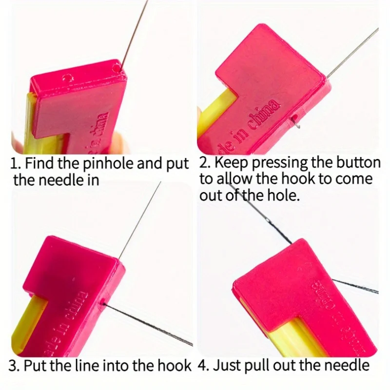 2pcs Automatic Needle Threader Tool - One-Touch Operation,for Seniors & Visually - Quick Threading, Ideal Gift for & Low Vision