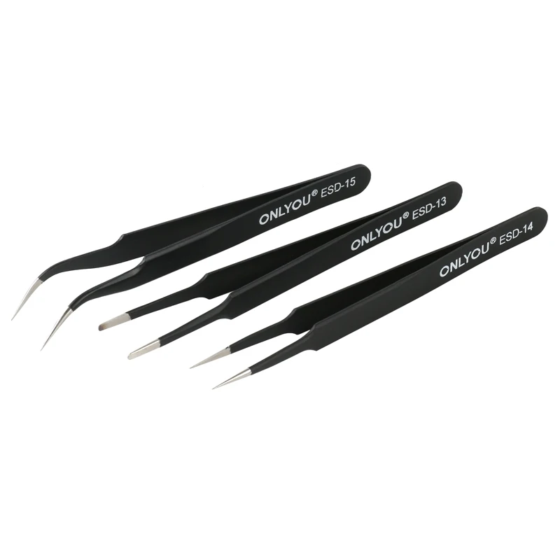 BGA Precision ESD Tweezers 8 Pcs/Set 10-17 Stainless Steel Anti-Static Repair Tool precision tweezers tweezer tool esd anti static tweezers