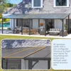 24 'x 10' terrace pavilion, large wall mounted hardtop sloping pavilion, deck heavy-duty terrace sunshade, backyard 2