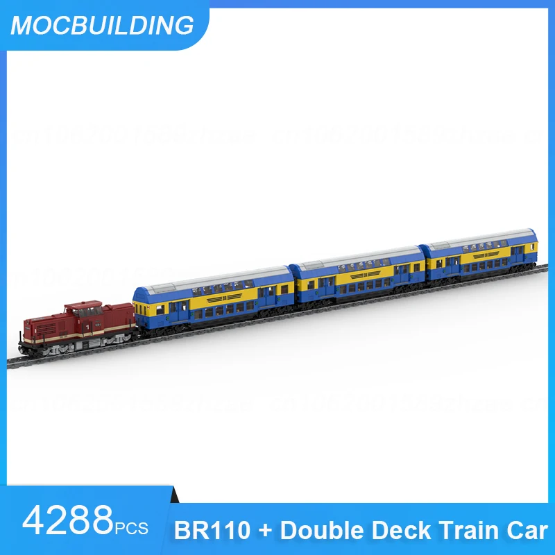 MOC Building Blocks BR110 or Double Deck Train Car Pack Model DIY