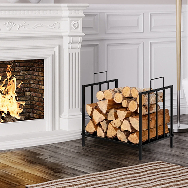 

Decorative Steel Firewood Log Holder with Handle