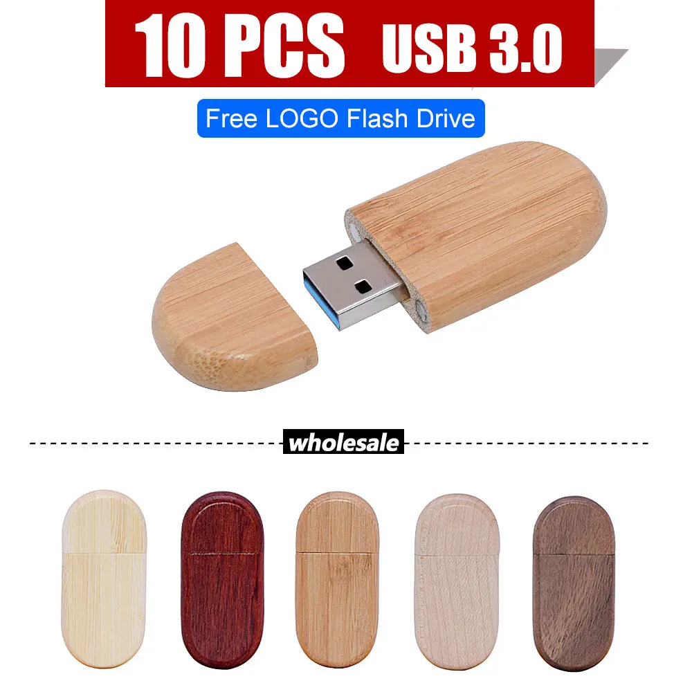 

10pcs USB Flash Drive 128GB Memory Stick 3.0 Wooden Free Logo Personal Customized Pendrive 4GB 8GB 16GB 32GB 64GB Wedding Gift