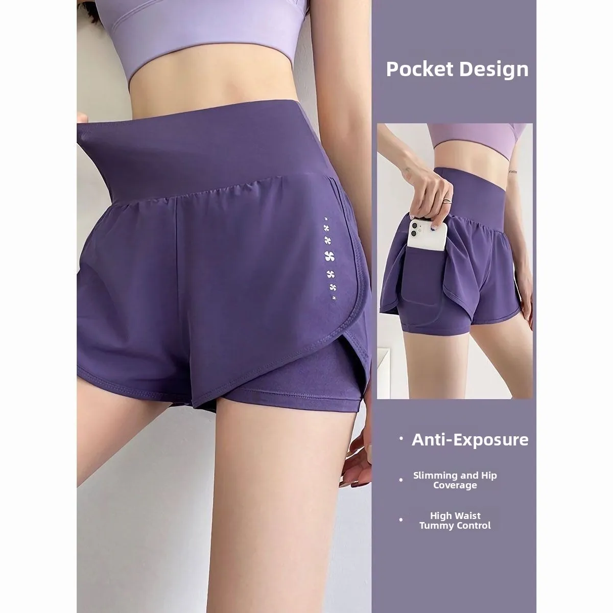 Summer Thin High Waist Yoga Pants Women's Fitn Sport Tee-Quarter Length orts Breathable Anti-Light Running Trousers