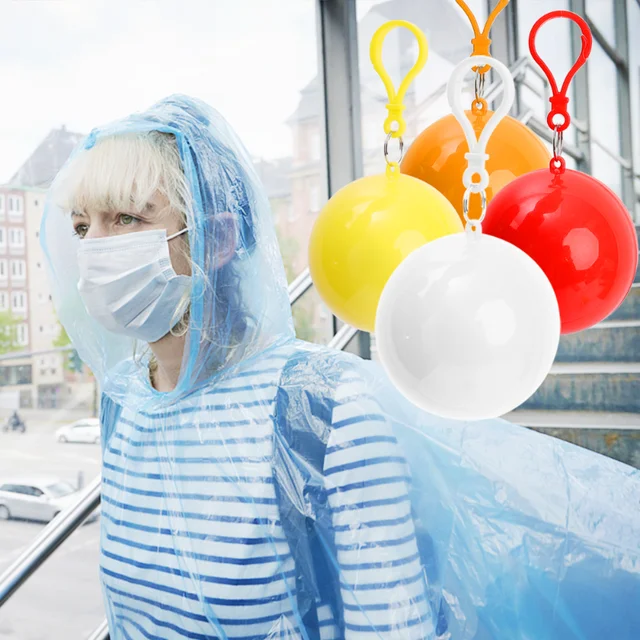 Hordozható Eldobható Esőkabátok Vízálló Átlátszó Esőhuzat Sürgősségi Eső Poncho Kabát Az Utazáshoz Kültéri Sportokhoz - Image 2