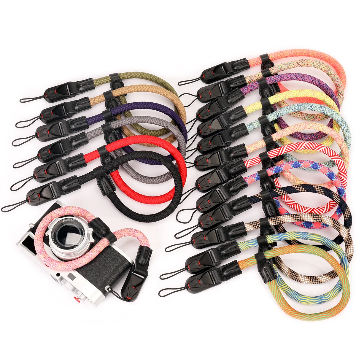 Premium Camera Neck and Shoulder Strap with Wrist Round Rope Design