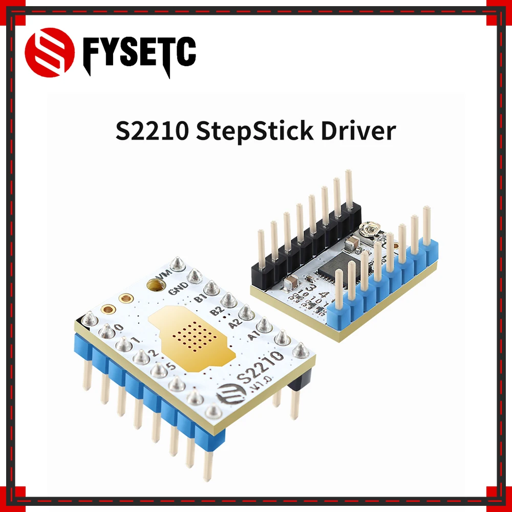 

FYSETC TMC2210 S2210 Stepstick Driver Stepper Motor Driver 3.0A Silent 256 Microsteps Current 3.0A Peak VS TMC2209 3D Printer Pa