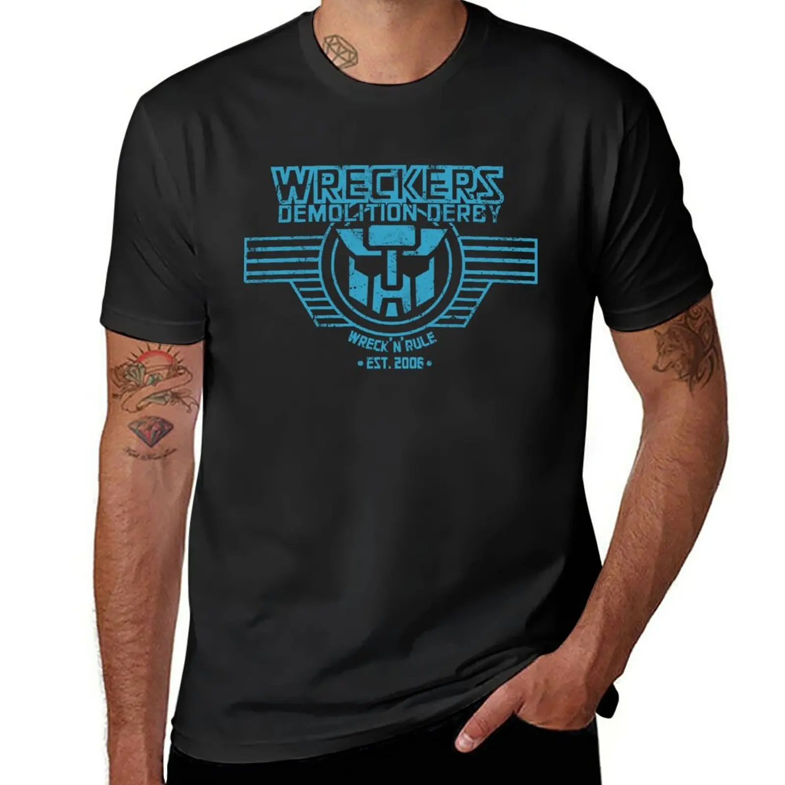 

Wreck 'n' Rule - Blue T-Shirt shirts graphic tees quick-drying summer clothes tops men clothing