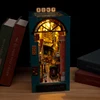 DIY Book Nook Wooden Miniature Model Kit Chinese Street View Oriental Tales Bookend 3D Puzzle Bookshelf Home Decor Friends Gifts 3