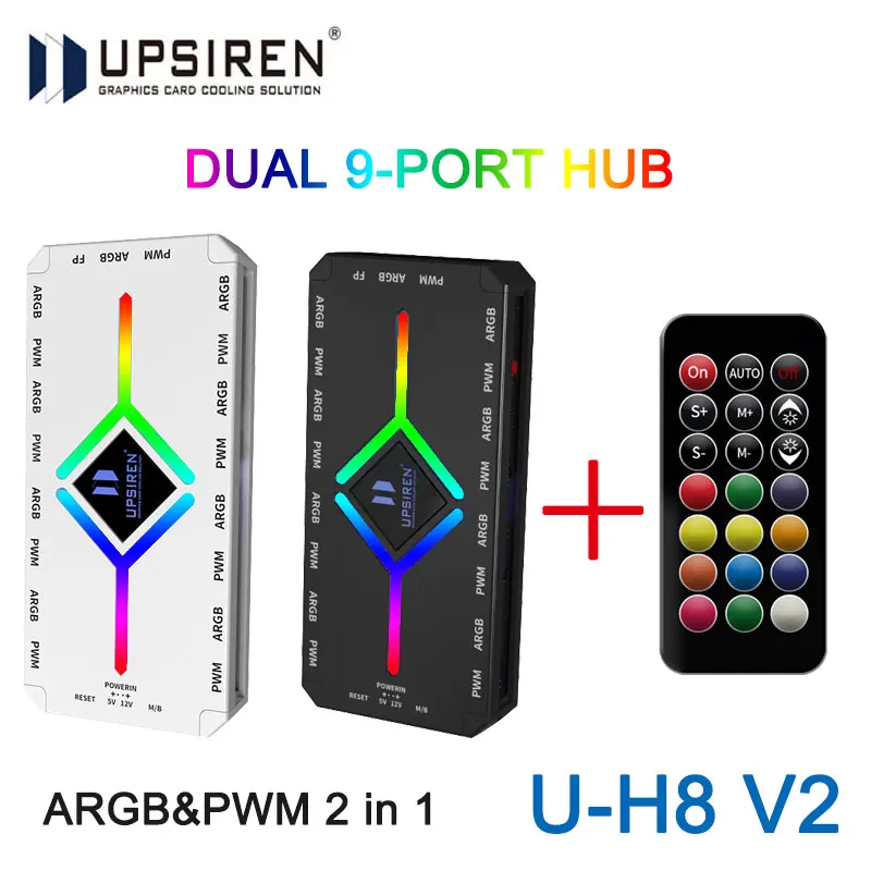 Enhanced ARGB PWM Chassis Fan Hub with Magnetic Mounting and Controller