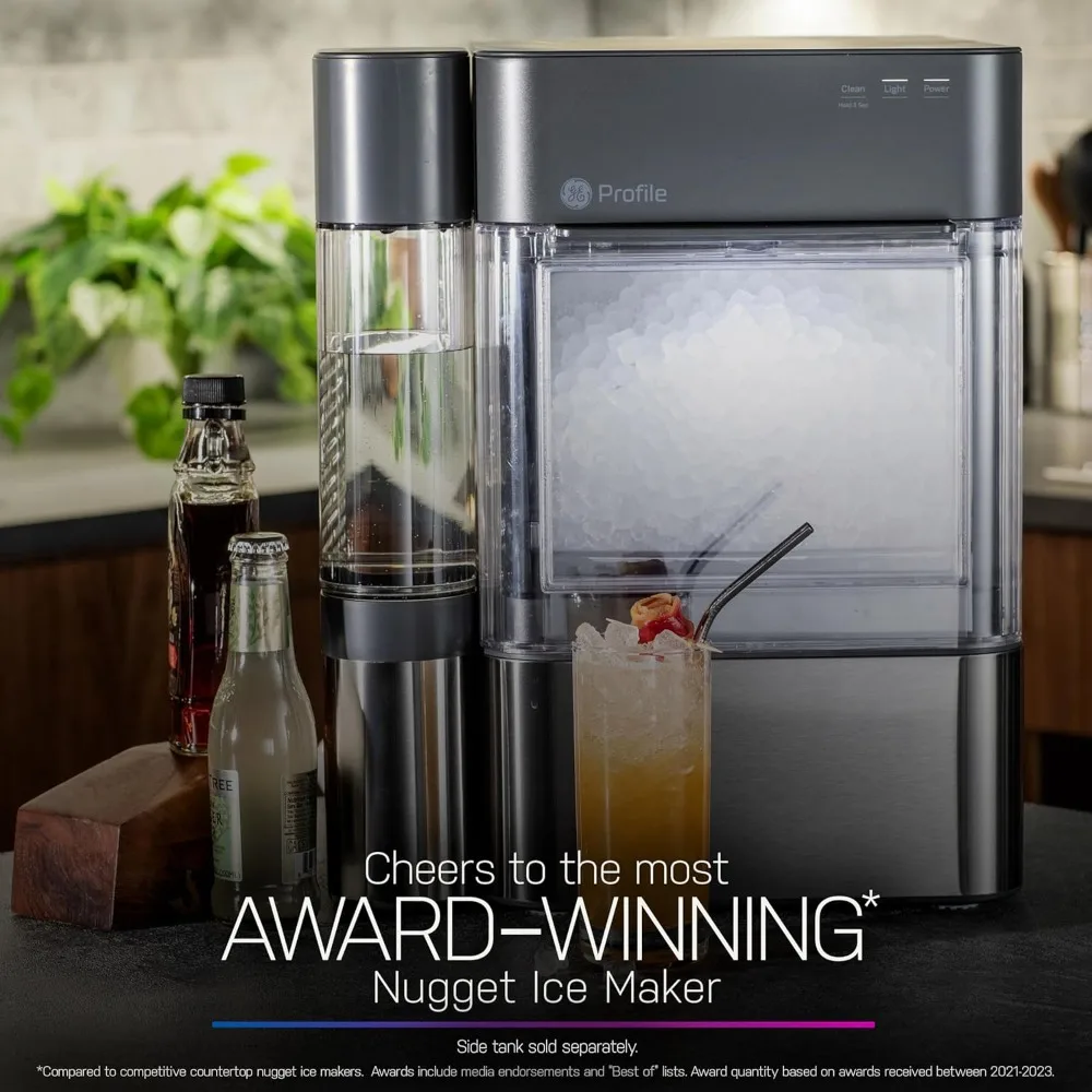 2.0, Chewable Crunchable Countertop Nugget Ice Maker, Scoop included, 38 lbs in 24 hours, Pellet Ice Machine wit