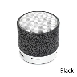 Compact Wireless Bluetooth Speaker with LED Light and Subwoofer (Black)