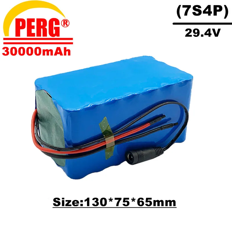 

24V lithium ion battery pack, 7s4p 29V 30ah, suitable for bicycles, motorcycles, electric scooters, built-in BMS 15a+ charger