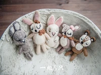 Newborn Photography Props for Baby Cute Animals Handmade Wool Doll Fotografia Accessory Studio Shooting Photo Props Accessories 2