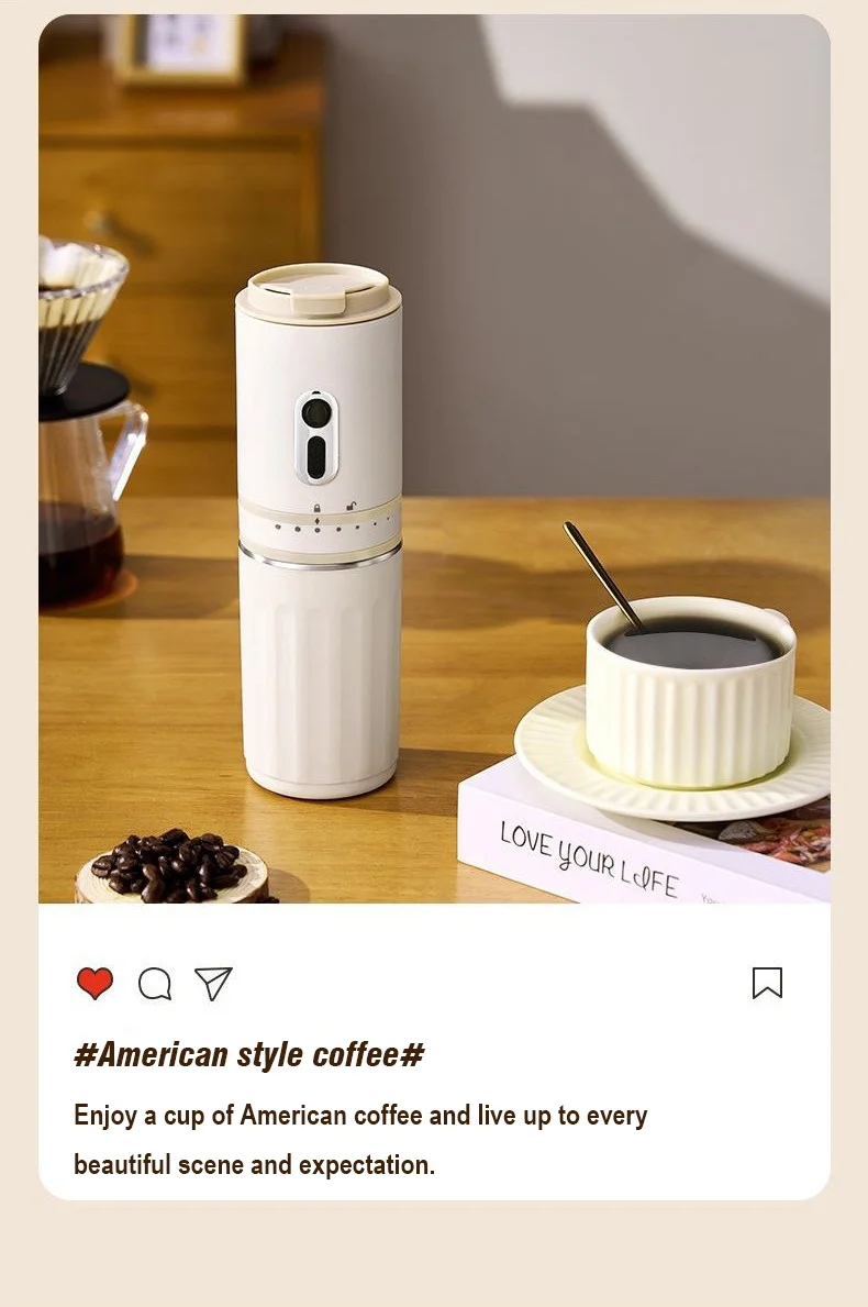 Tragbare Elektrische Kaffeemühle Maschine Mini Schleifen Bohnen Integrierte Kaffeemühle Haushalt Reise Maker Kapsel Pulver – Detail 9